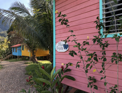 This family room features a private entrance on a large shared balcony overlooking the Maya Mountains and jungle.